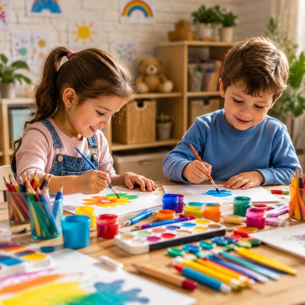Creative Play with Art Supplies: Cultivating Young Artists