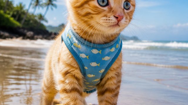 Cat's First Beach Adventure: A Heartwarming Summer Tale